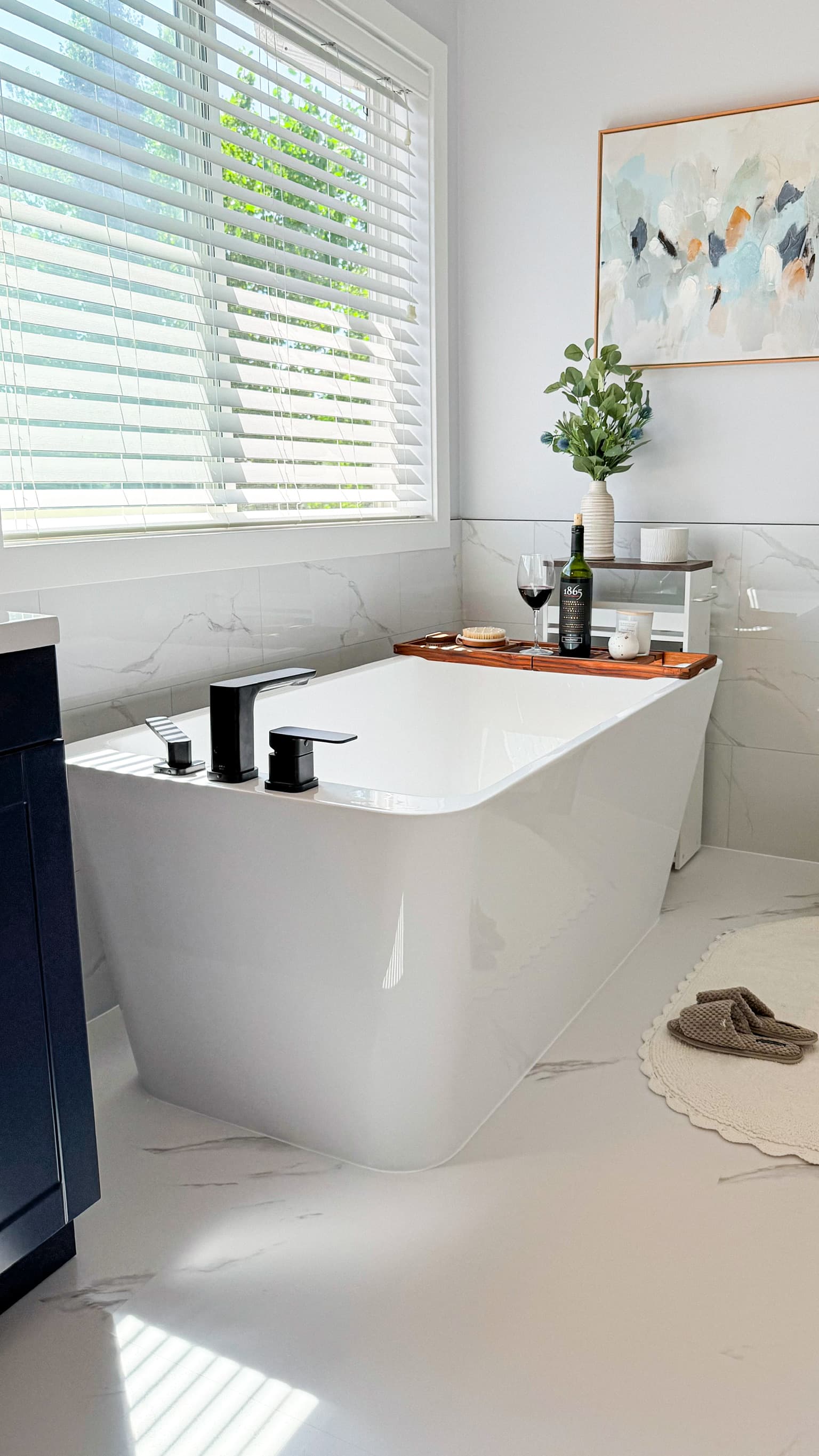 Moody Powder Room — Powder Room by Inside The House Calgary